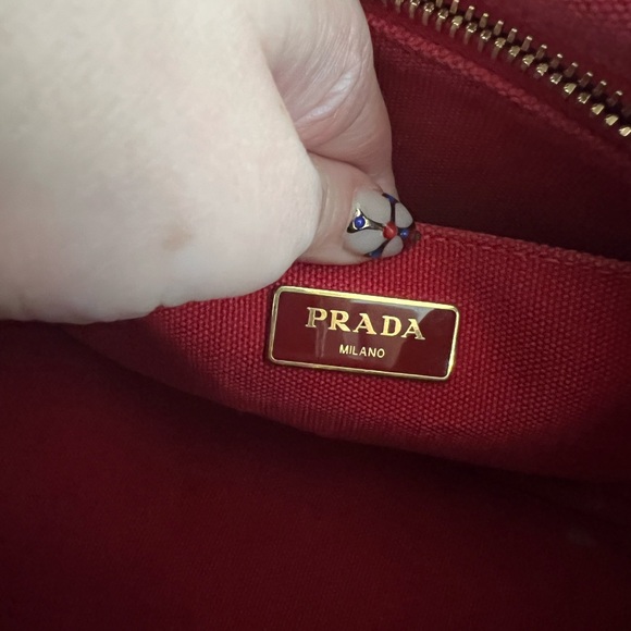 Prada canapa bag small in red / rosso - Picture 4 of 9